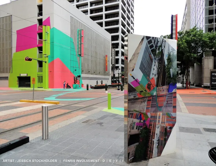 Color Jam Reflector. Artist: Jessica Stockholder. Fenris involvement: Design, Engineering, Fabrication, Installation.