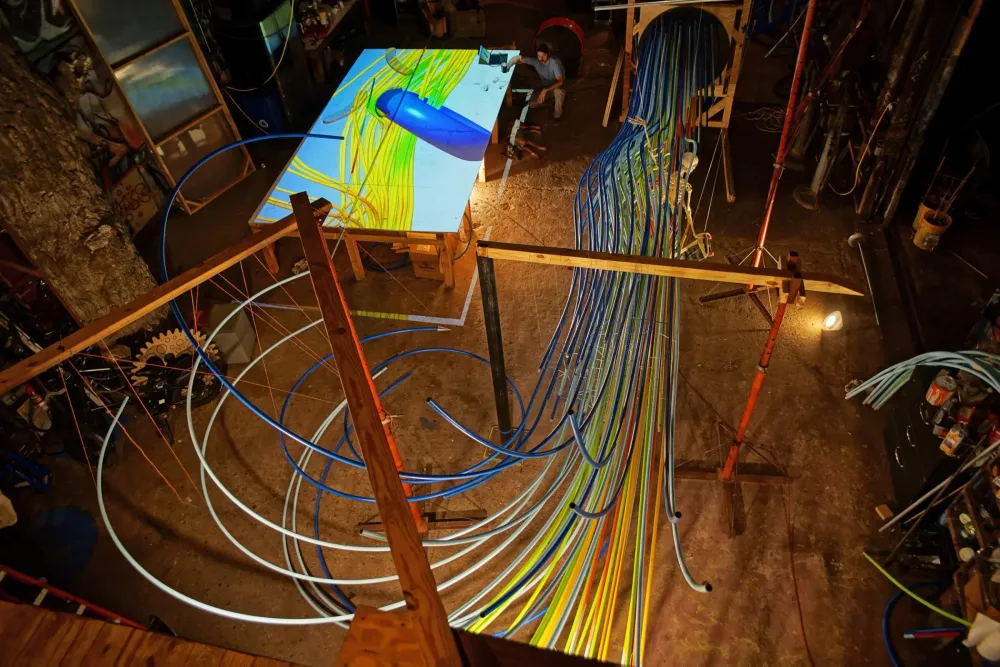 Scientific Method Air suspended aluminum vectors and skeleton