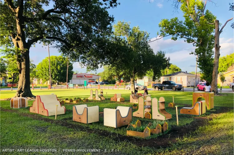 Inst11ations Project 2. Artist: Art League Houston. Fenris involvement: Engineering, Fabrication, Installation.