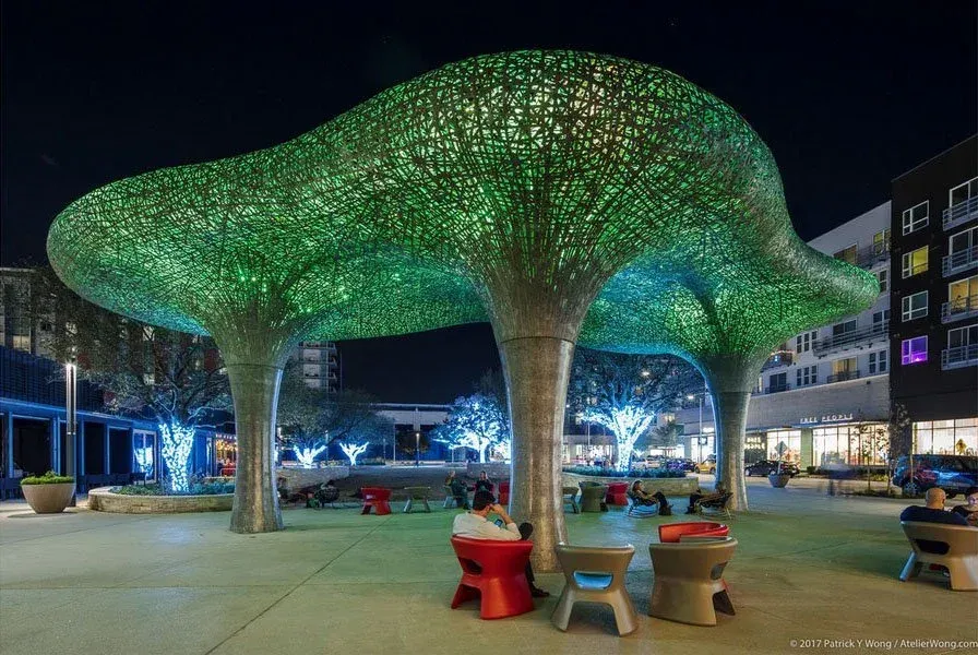 RHYS stainless steel canopy at The Domain NORTHSIDE, Austin