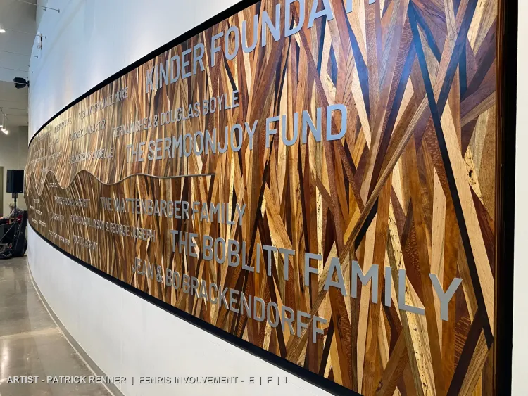 Xylem Donor Wall. Artist: Patrick Renner. Fenris involvement: Engineering, Fabrication, Installation.